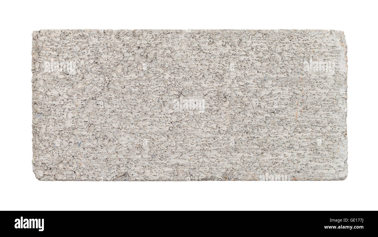 Brique rectangulaire en béton à partir de la Vue de dessus isolé sur fond blanc. Banque D'Images