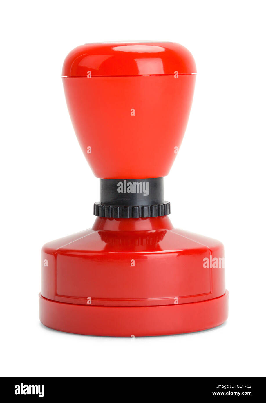 Red Rubber Stamper isolé sur fond blanc. Banque D'Images