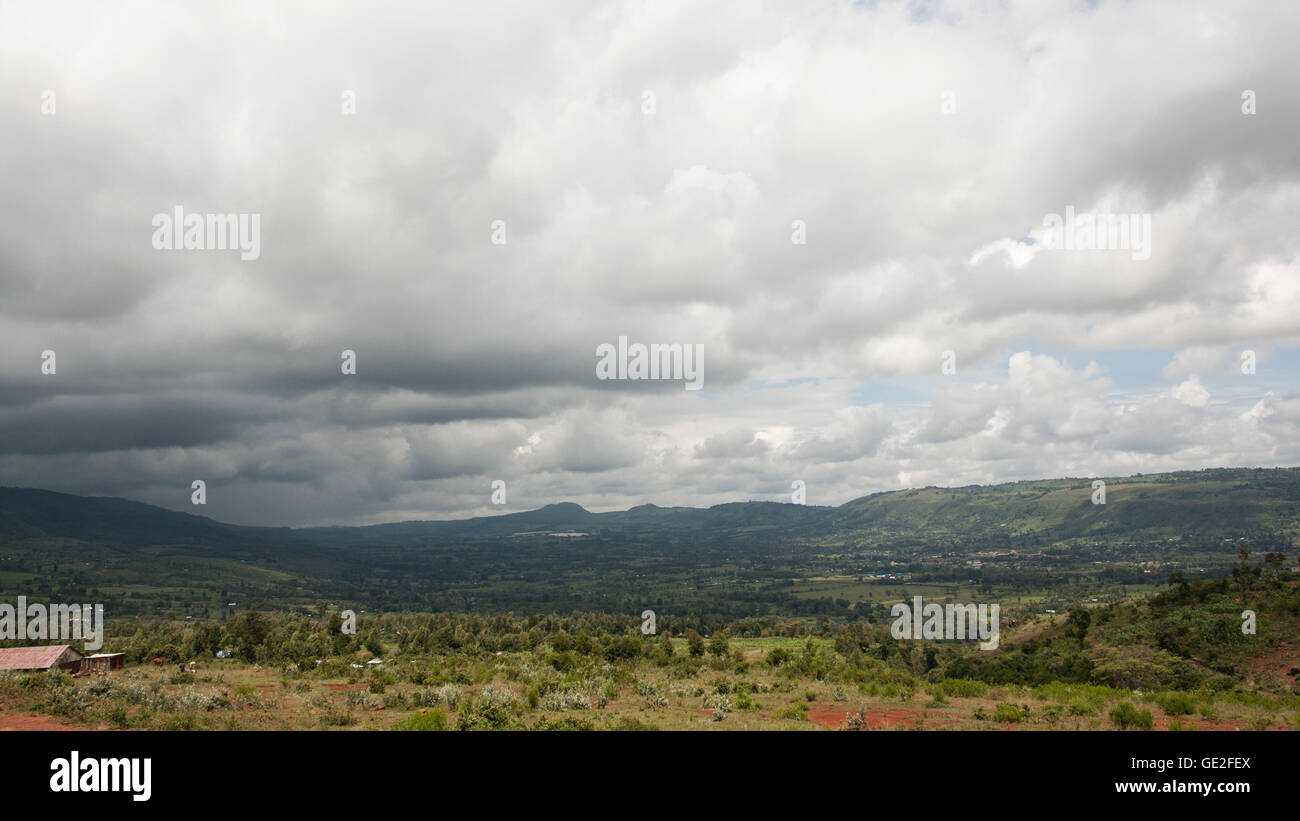 La grande vallée du Rift est un nom donné à la tranchée géographique continu, environ 6 000 kilomètres de longueur, au Kenya Banque D'Images