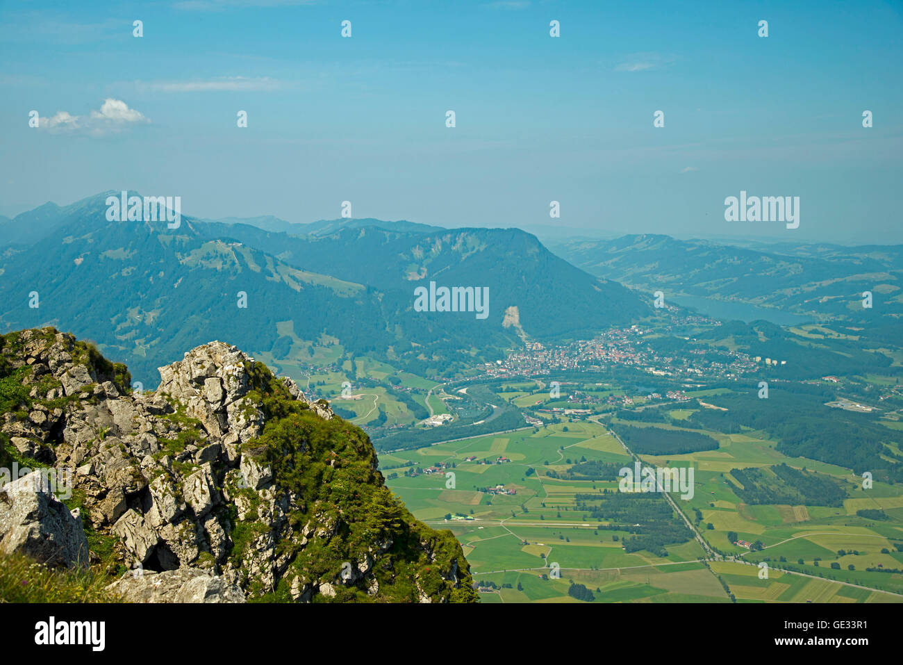 Géographie / voyage, Allemagne, Bavière, vue panoramique de la vallée de l'Iller, Grünten dans Additional-Rights Clearance-Info-Not-Available- Banque D'Images