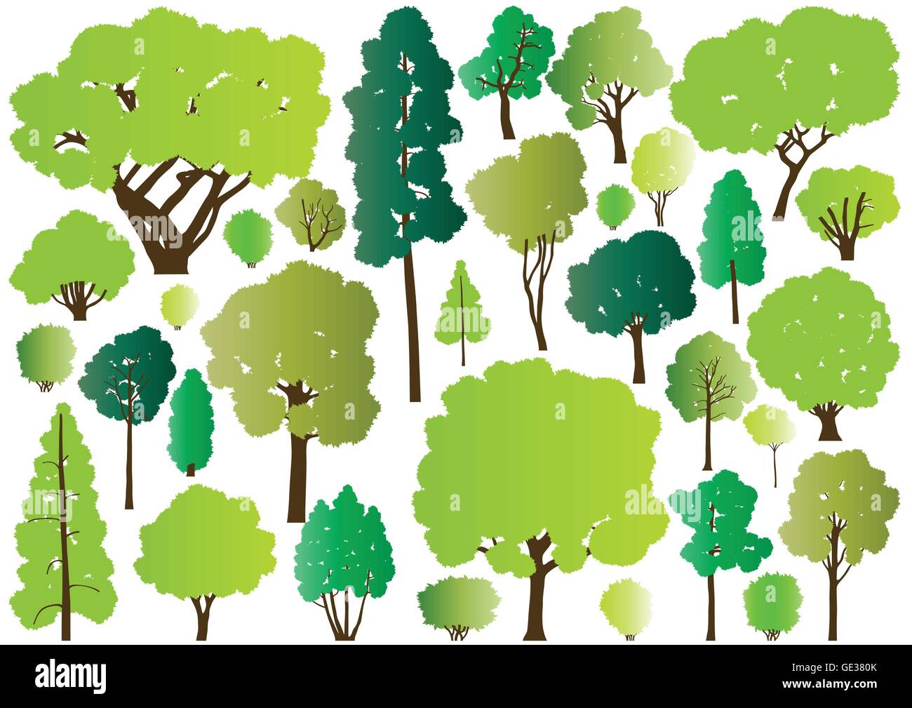 Les arbres forestiers illustration Silhouettes vecteur de fond de collecte pour poster Illustration de Vecteur