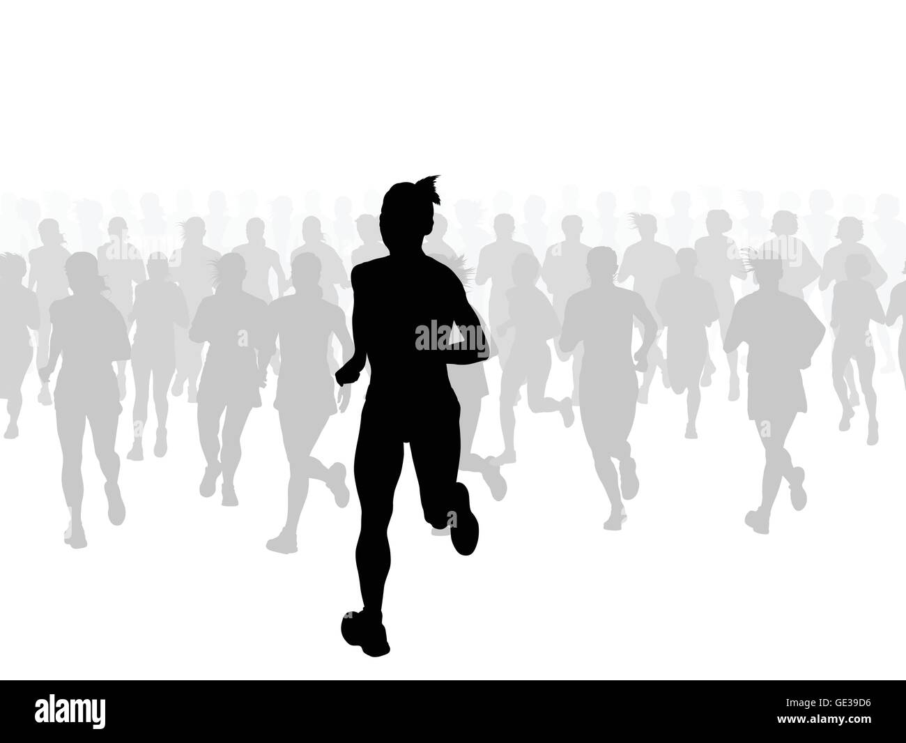 Les coureurs de marathon vector background pour poster Illustration de Vecteur