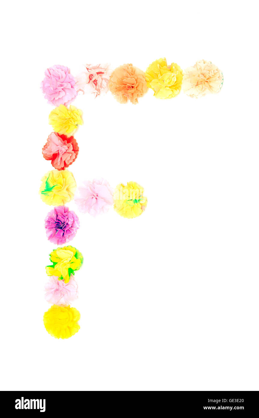 Papier coloré de fleurs artisanales comme alphabet Banque D'Images