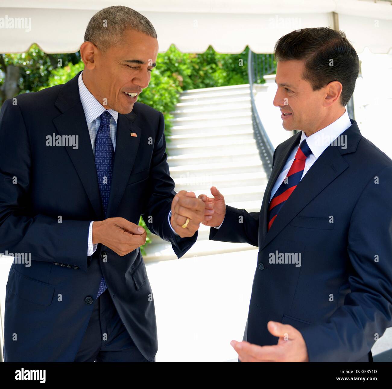 Président américain Barack Obama avec le président mexicain Enrique Pena Nieto à la suite de leur réunion bilatérale à la Maison Blanche le 22 juillet 2016 à Washington, DC. Banque D'Images