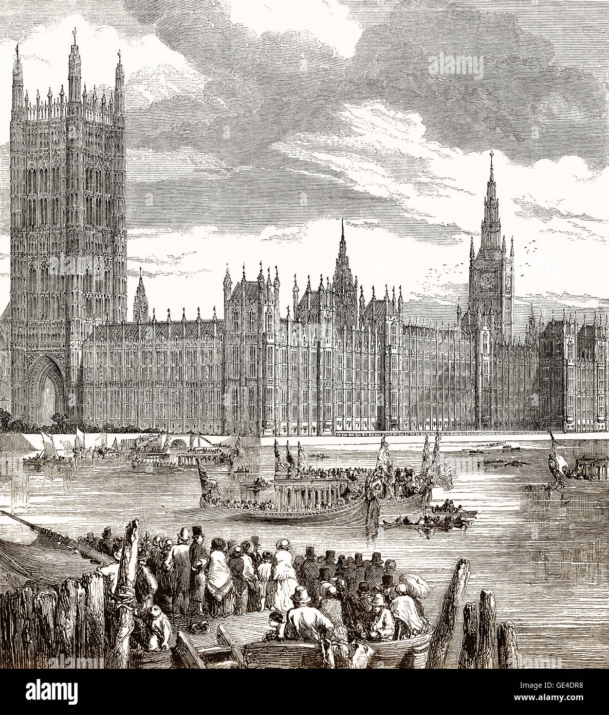 La Chambre du Parlement, Westminster, Londres, Angleterre, 19e siècle Banque D'Images