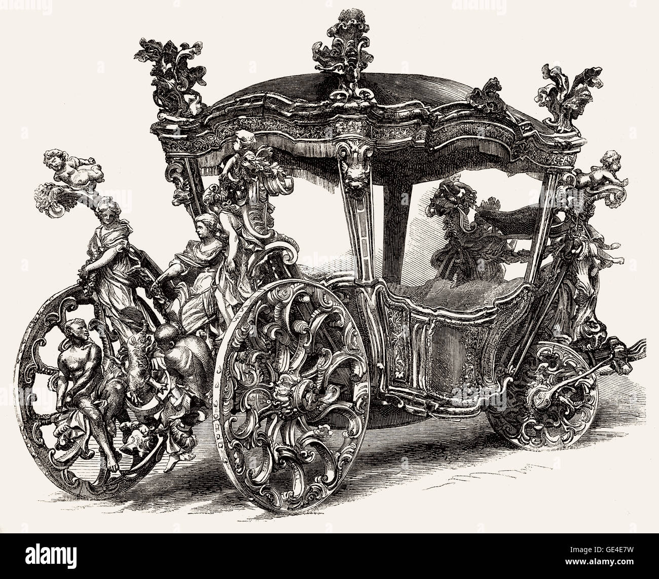 Transport de Dom Jean V, Roi du Portugal et l'Algarves Banque D'Images