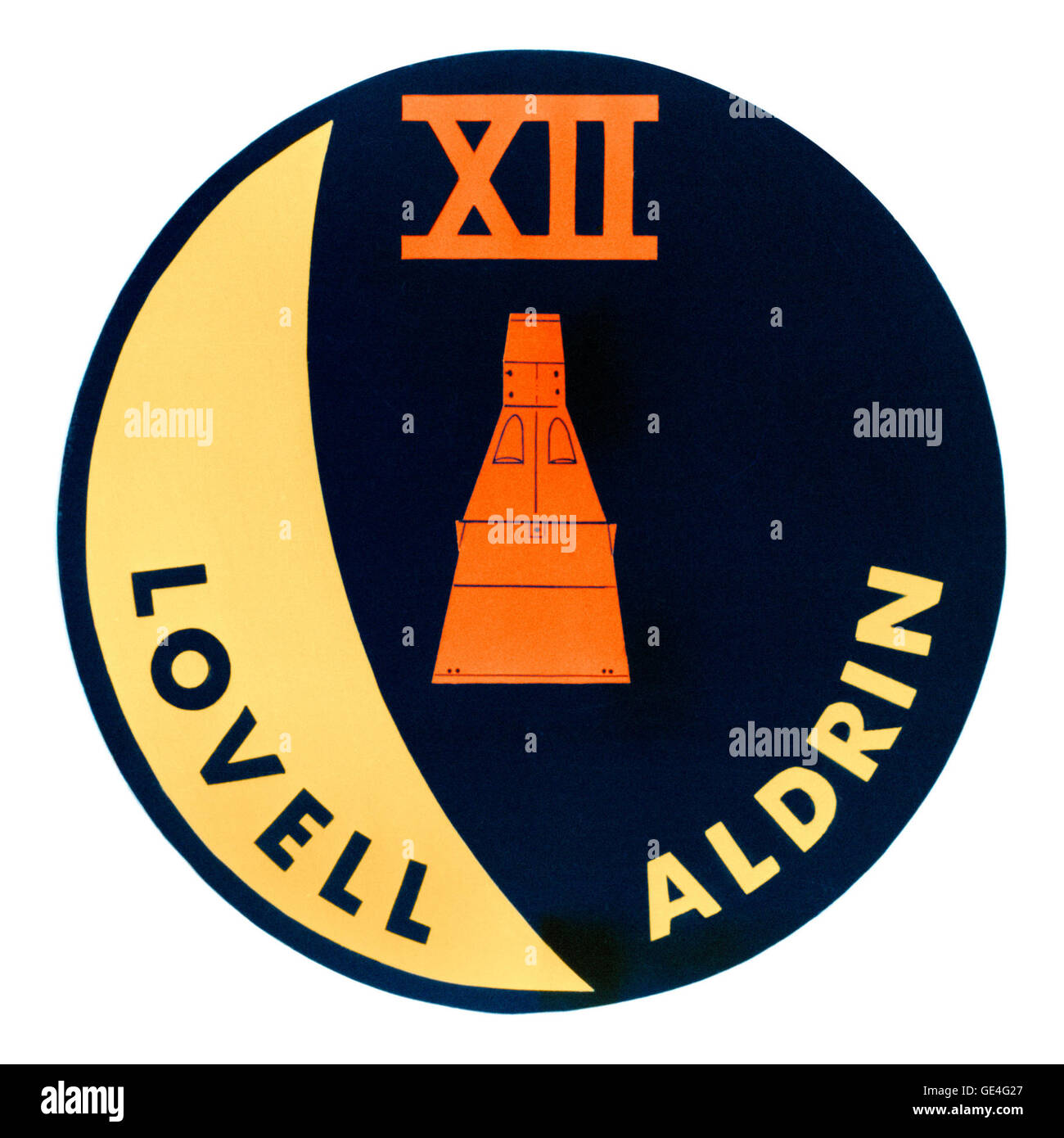 La mission Gemini XII, du 11 au 15 novembre 1966, était la dernière mission du programme Gemini de la NASA. Les astronautes Lovell et Aldrin ont réalisé un rendez-vous réussi avec GATV-12, Aldrin établissant un record de durée EVA. Banque D'Images
