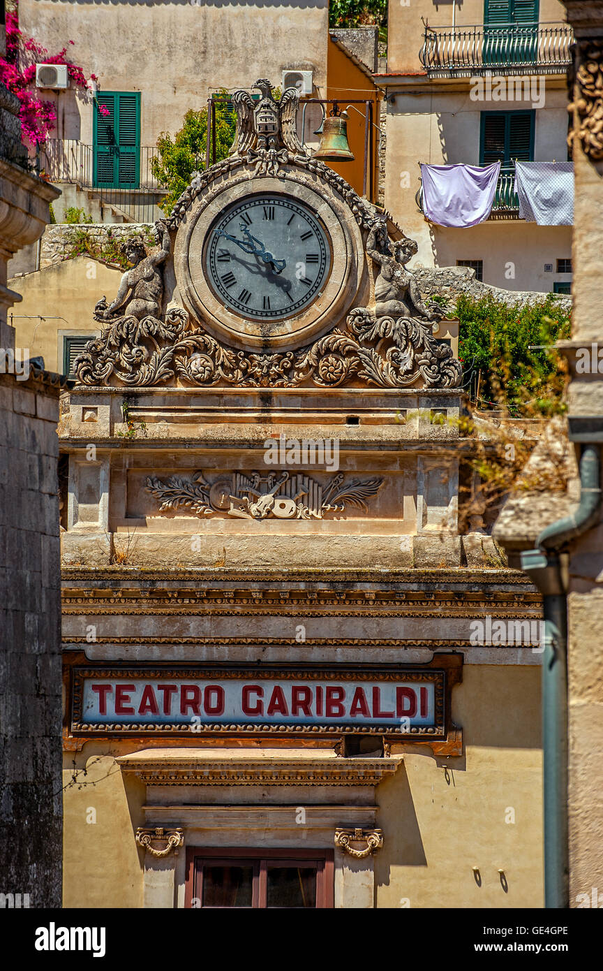 Italie Sicile Trapani Garibaldi Theatre Banque D'Images