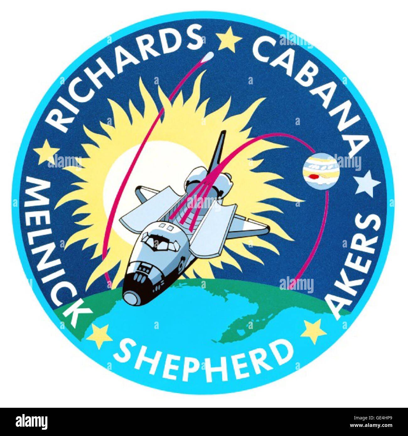 STS-41 était une mission de navette spatiale lancée le 6 octobre 1990 avec la navette spatiale Atlantis. La mission était axée sur le déploiement de satellites et la conduite de recherches scientifiques dans l'espace. Banque D'Images