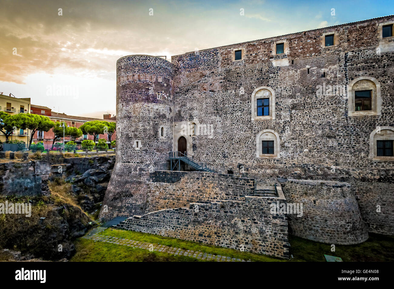 Le château Ursino Catane Sicile Banque D'Images