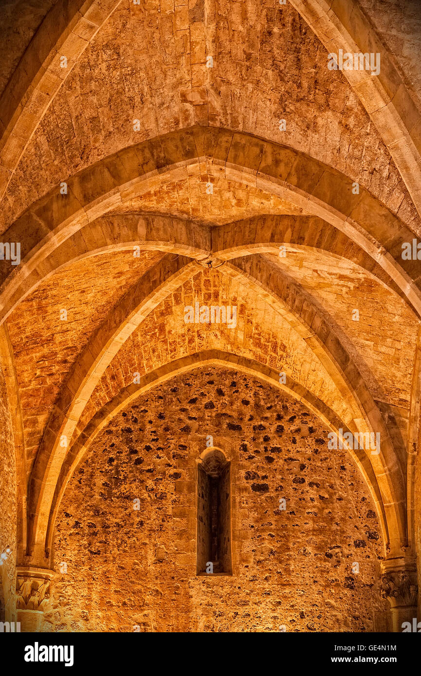 Le château Ursino Catane Sicile -architecture interne du château Frederick ( Premier prix) Banque D'Images