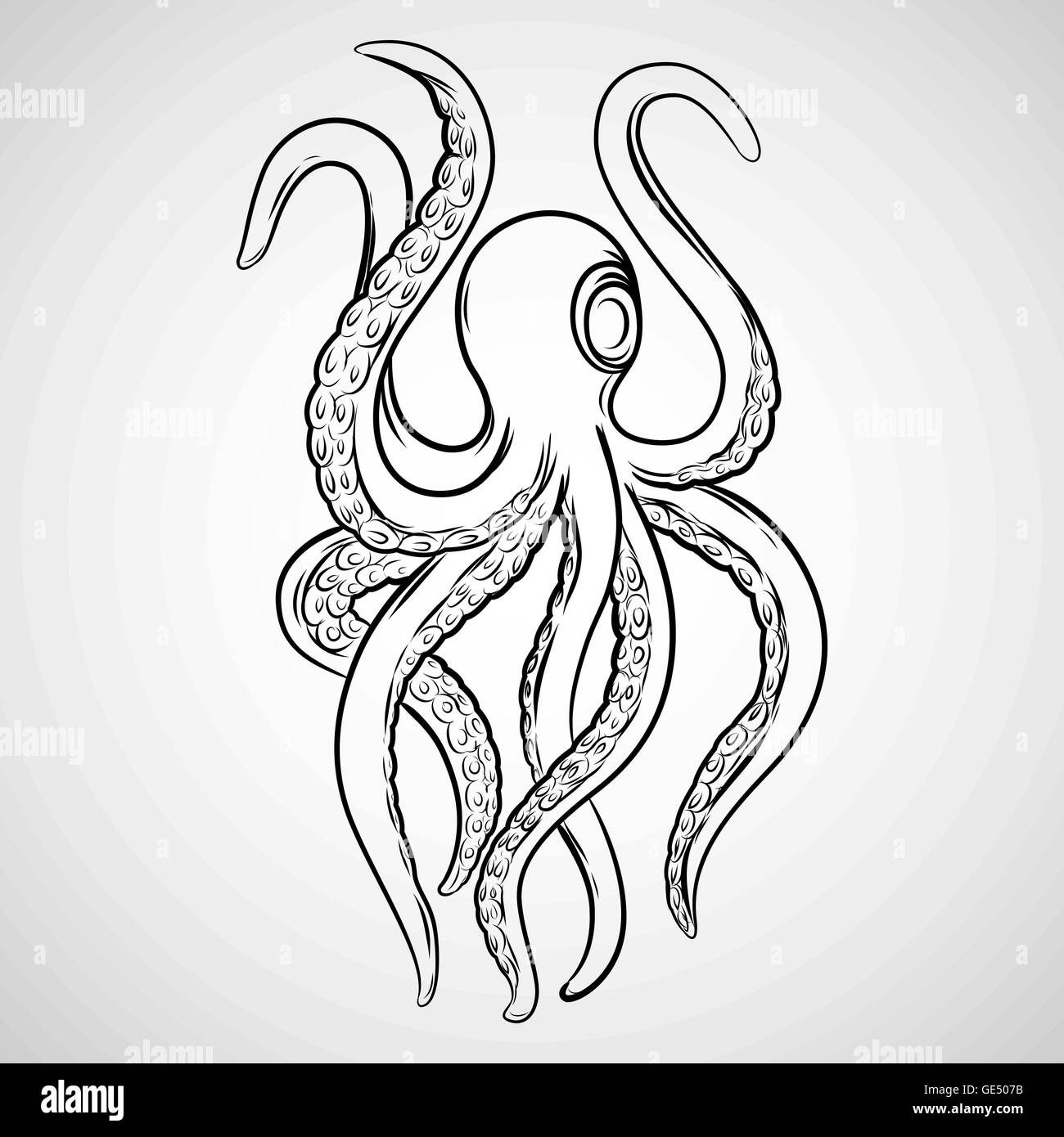 Vector tattoo kraken Illustration de Vecteur