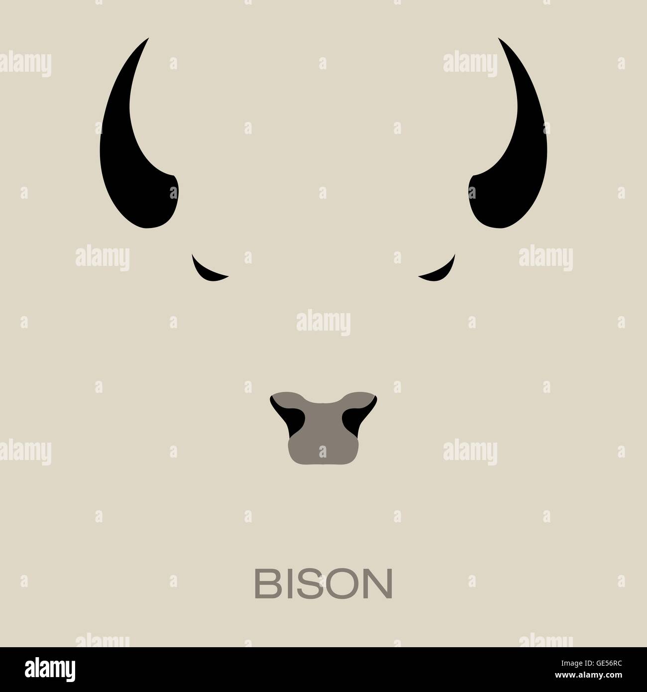 Logo de bison Illustration de Vecteur