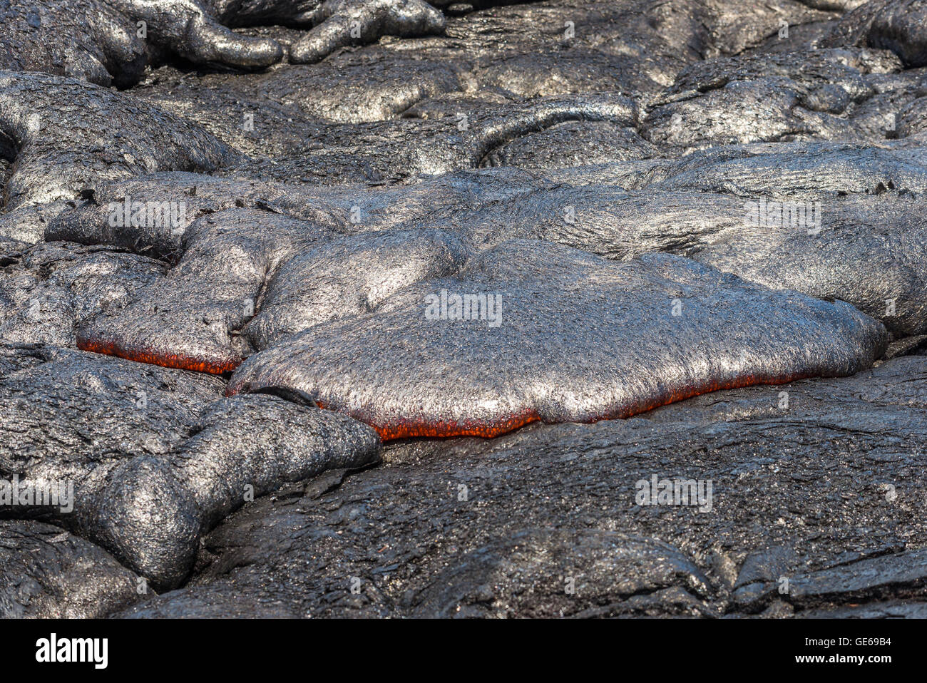 Coulée de lave, à Hawaii Volcanoes National Park Banque D'Images