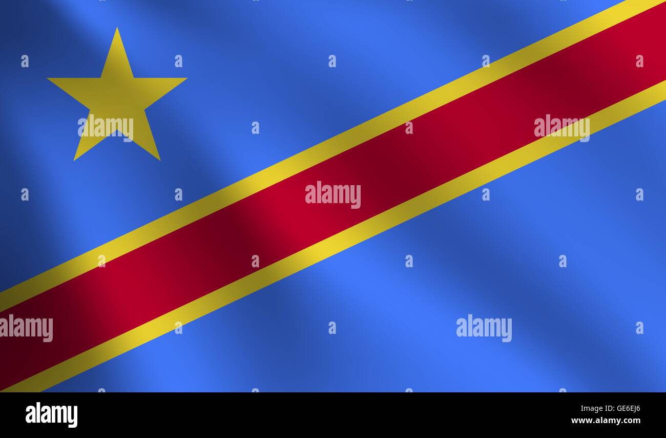 République démocratique du Congo d'un drapeau Illustration de Vecteur