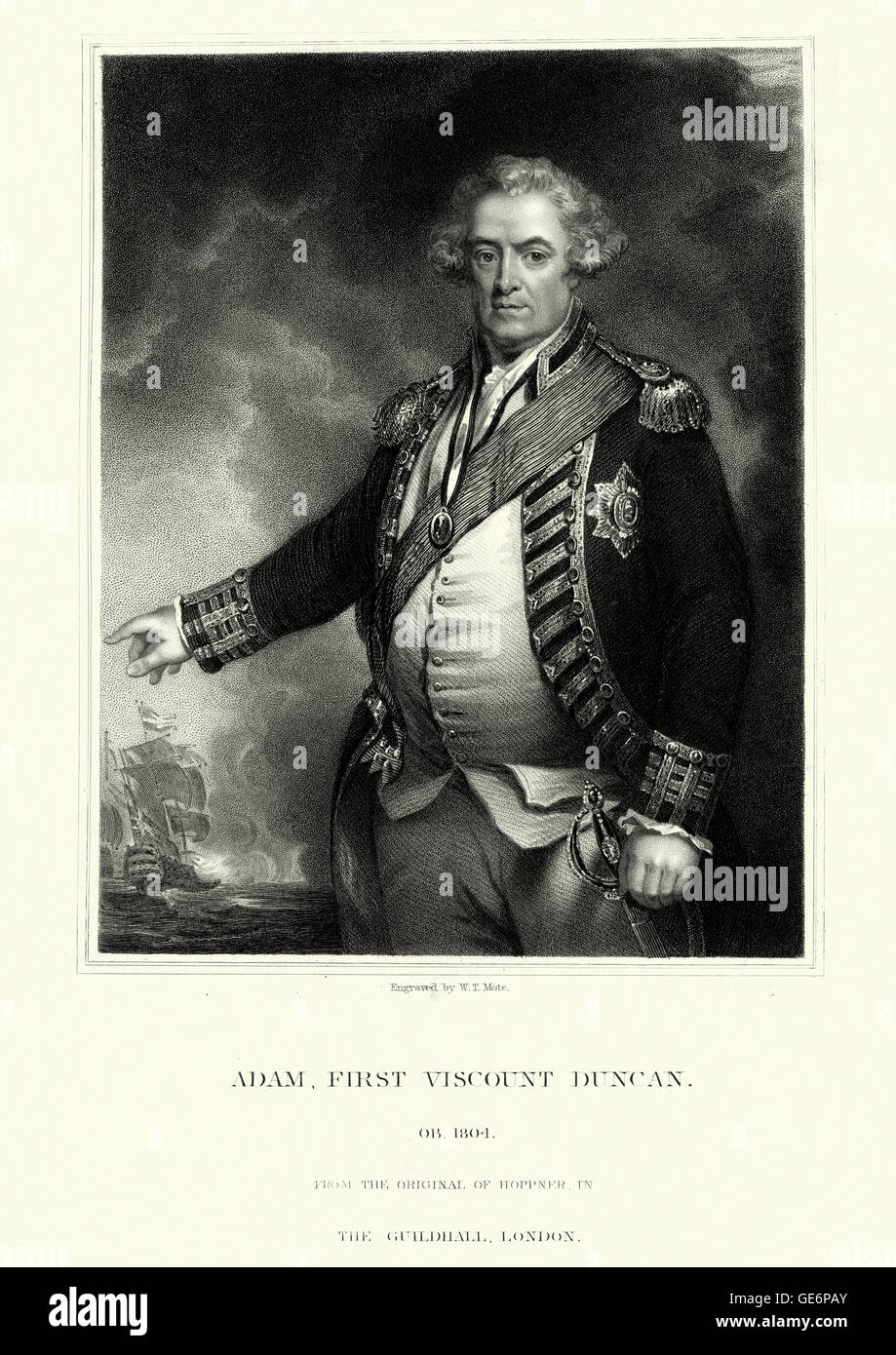 Portrait d'Adam Duncan, 1er vicomte Duncan un amiral britannique qui a défait la flotte néerlandaise au large de Camperdown (au nord de Haarlem) sur Banque D'Images