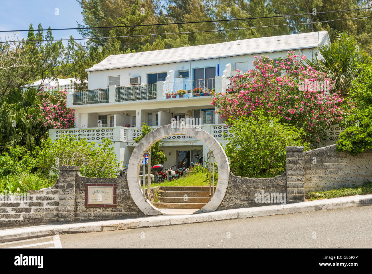 Appartements de vacances Waterville, sur Middle Road, Southampton Parish, Bermudes Banque D'Images