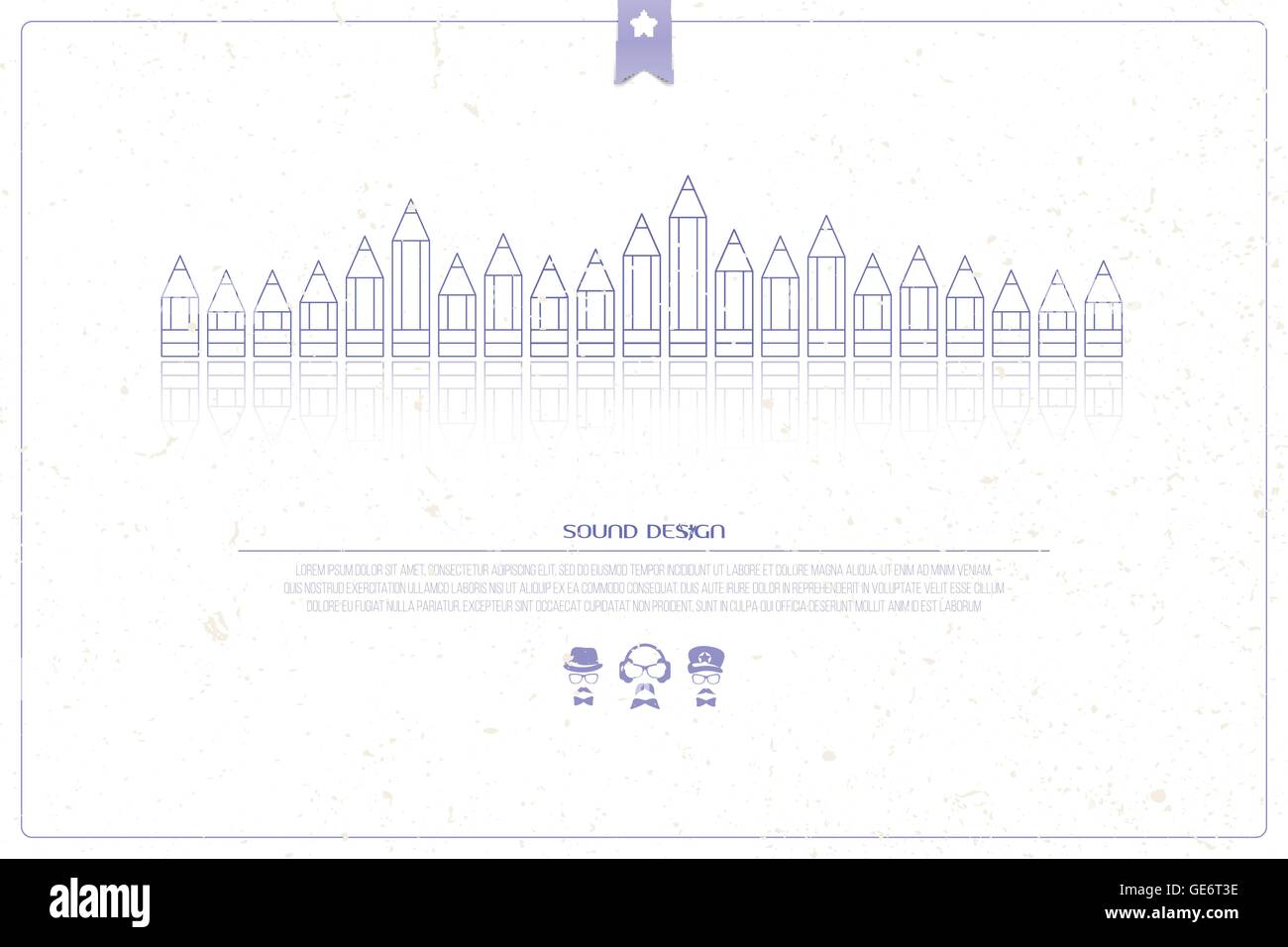 Résumé d'égaliseur sur paper texture. vecteur sound designer Logo modèle. music label ou encore de la conception d'une affiche de l'événement Illustration de Vecteur