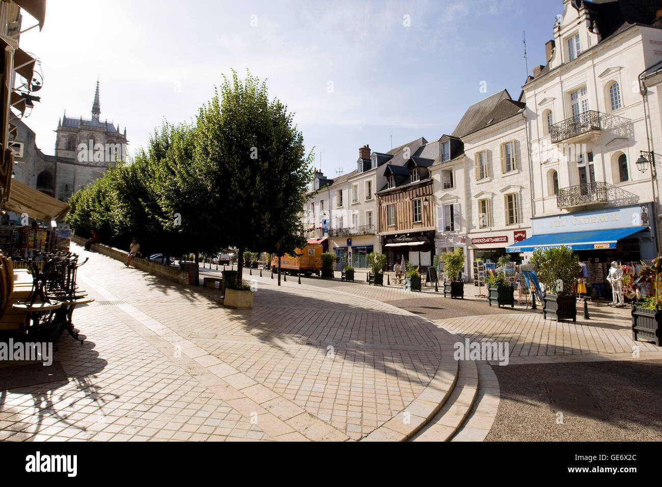 Vue de la rue du Château d'Amboise, France, 26 juin 2008. Banque D'Images