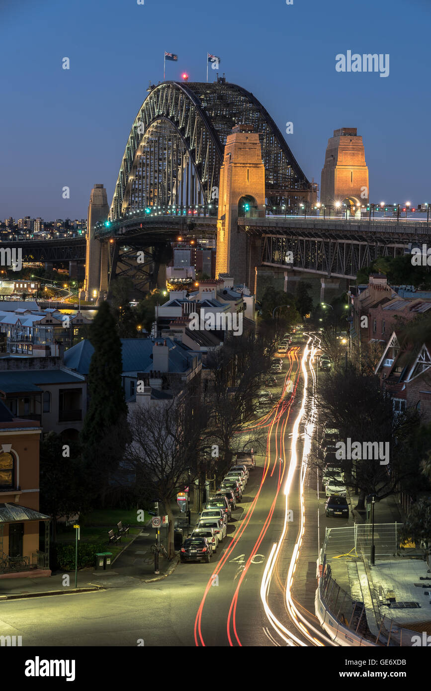 Sydney Harbour Bridge at night Banque D'Images