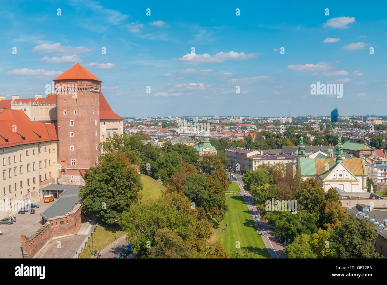 Vue de la ville de Cracovie en Pologne Banque D'Images