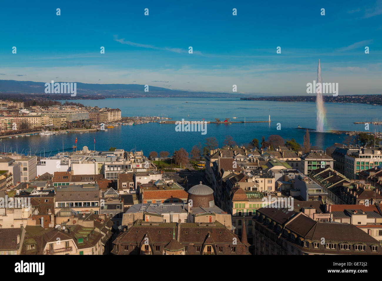 Vue panoramique de la ville de Genève en Suisse Banque D'Images