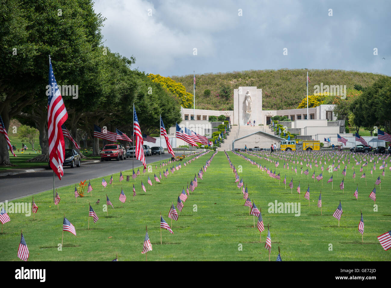 Punchbowl National Memorial Cemetery of the Pacific Banque D'Images