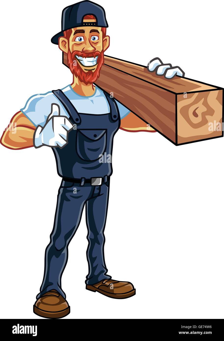 Carpenter Cartoon Mascot Vector Illustration Illustration de Vecteur