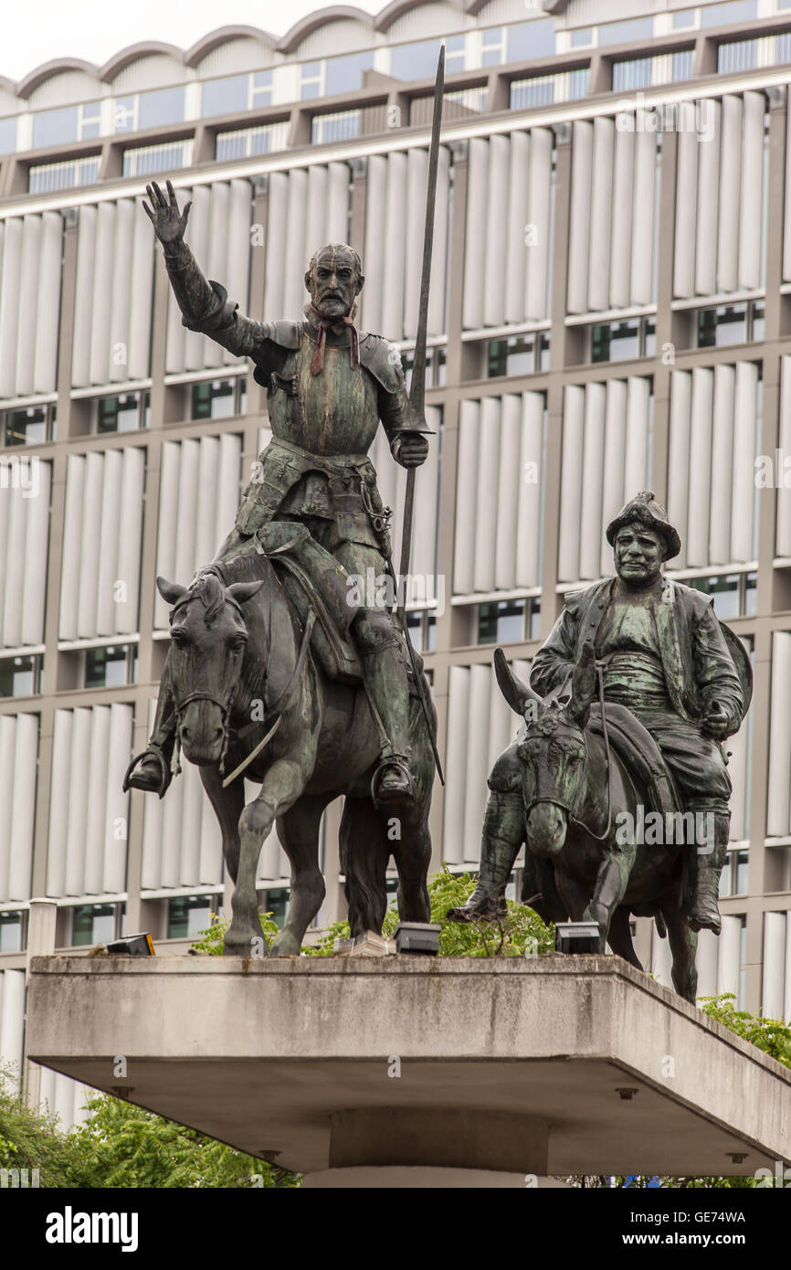 Don Quichotte et Sancho Panza sculpture, Bruxelles, Belgique Banque D'Images