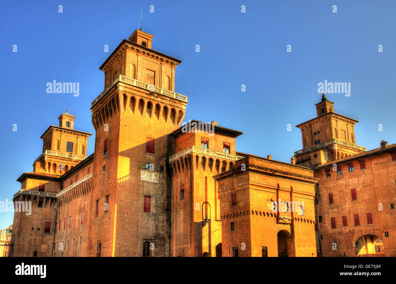Château d'Este ou Castello di San Michele à Ferrara - Italie Banque D'Images