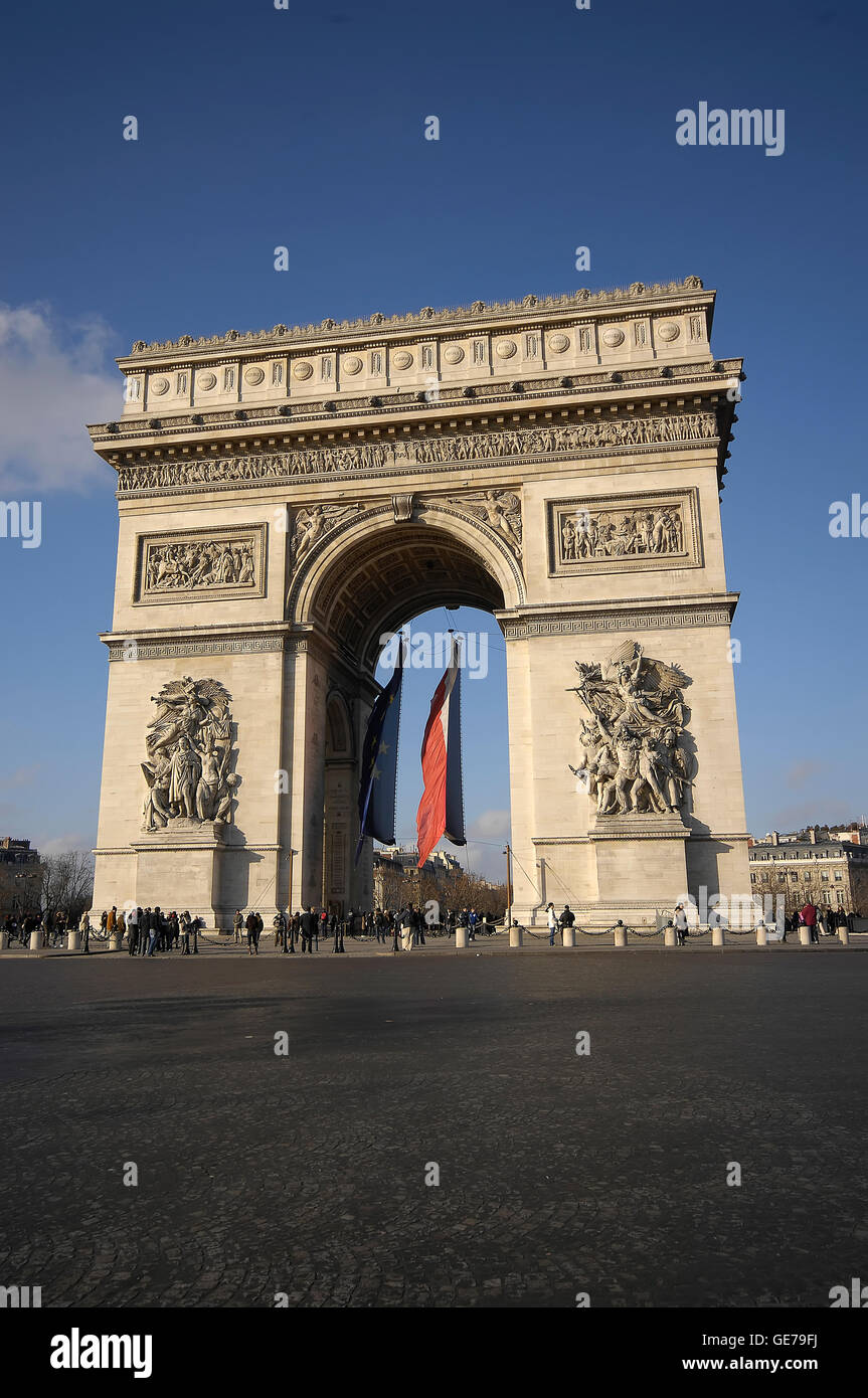 Arc de Triomphe, Paris, place Charles de Gaulle Banque D'Images
