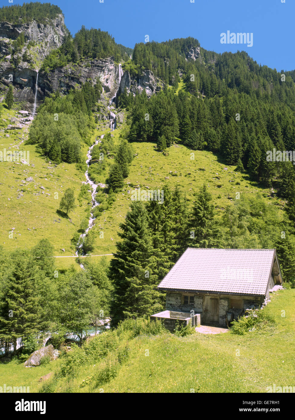 Bâtiment de ferme dans le Zillergrund Banque D'Images