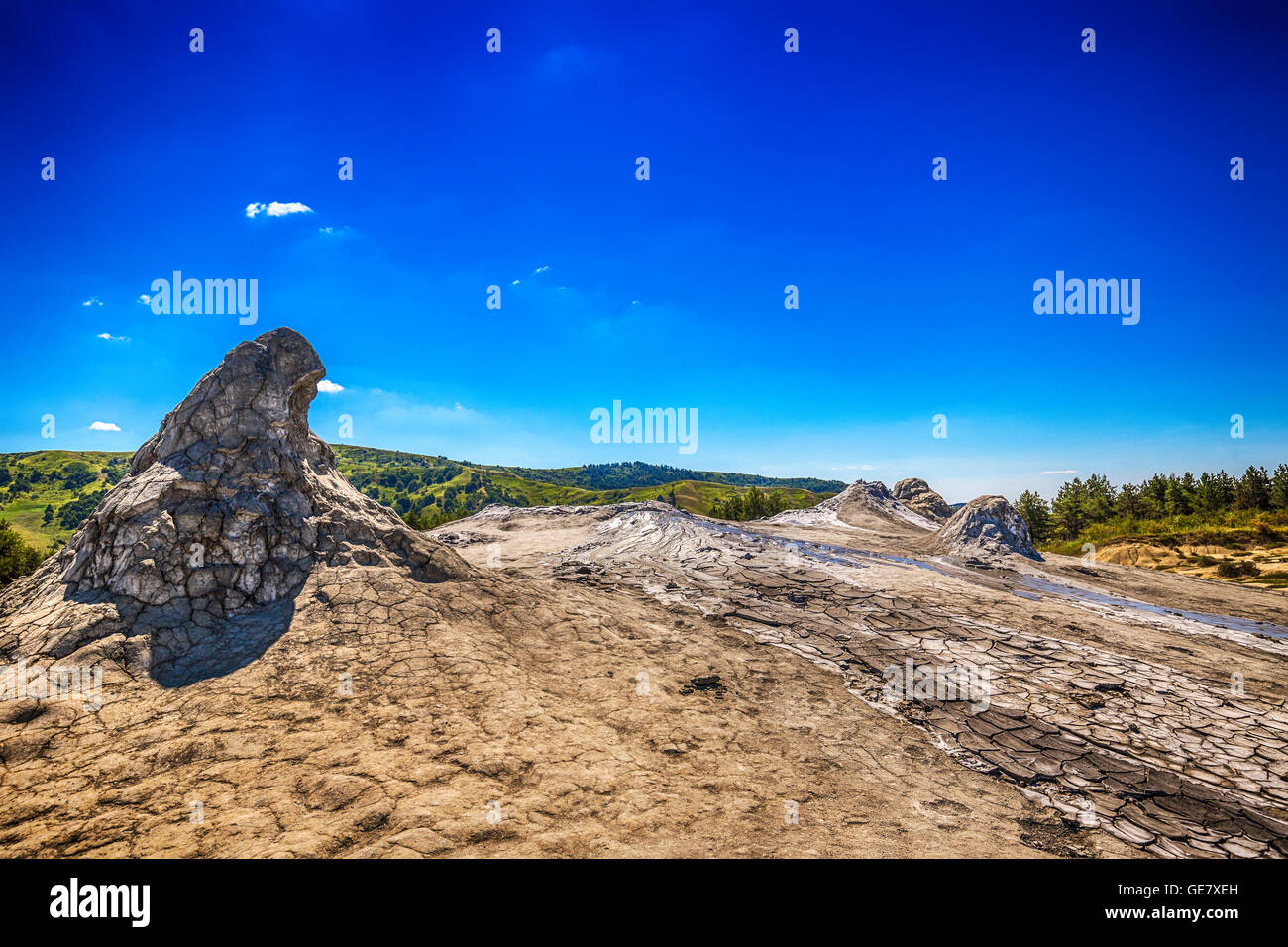 Volcan de boue à Buzau Roumanie Banque D'Images