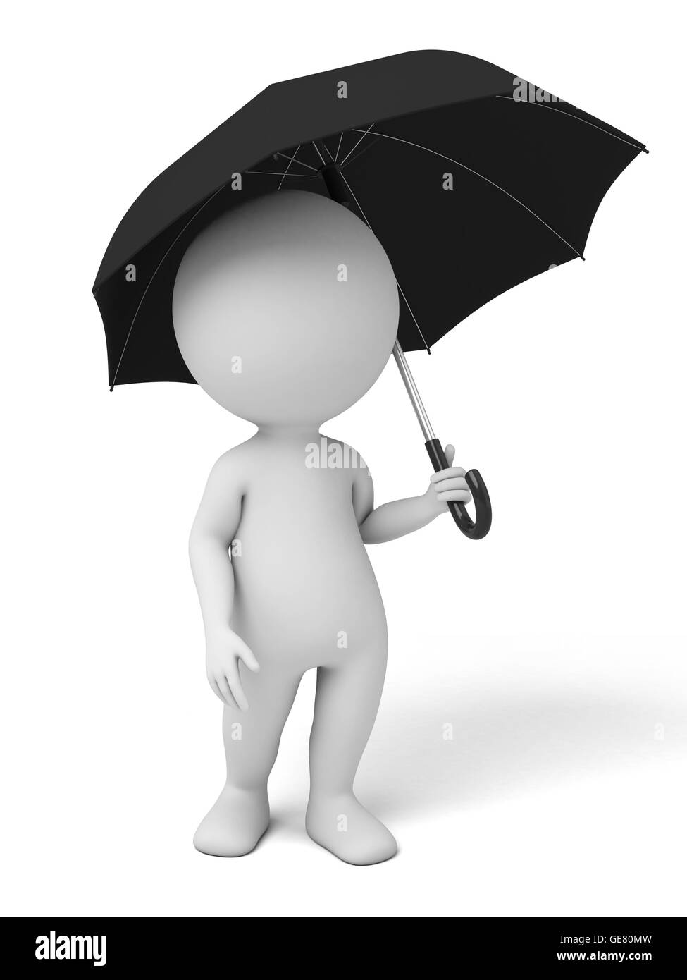 La 3d guy et un parapluie Banque D'Images