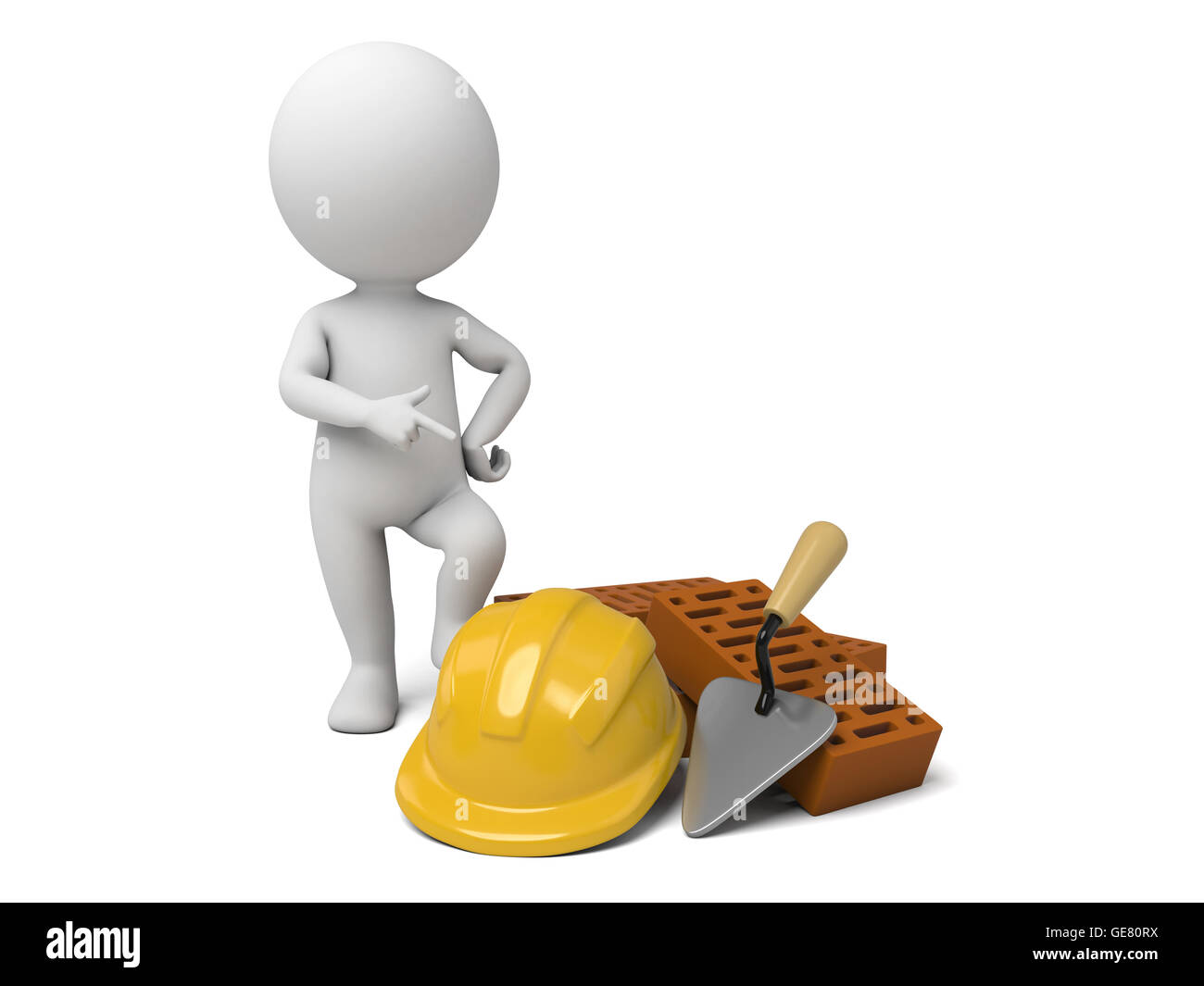 La 3d guy est un constructeur Banque D'Images