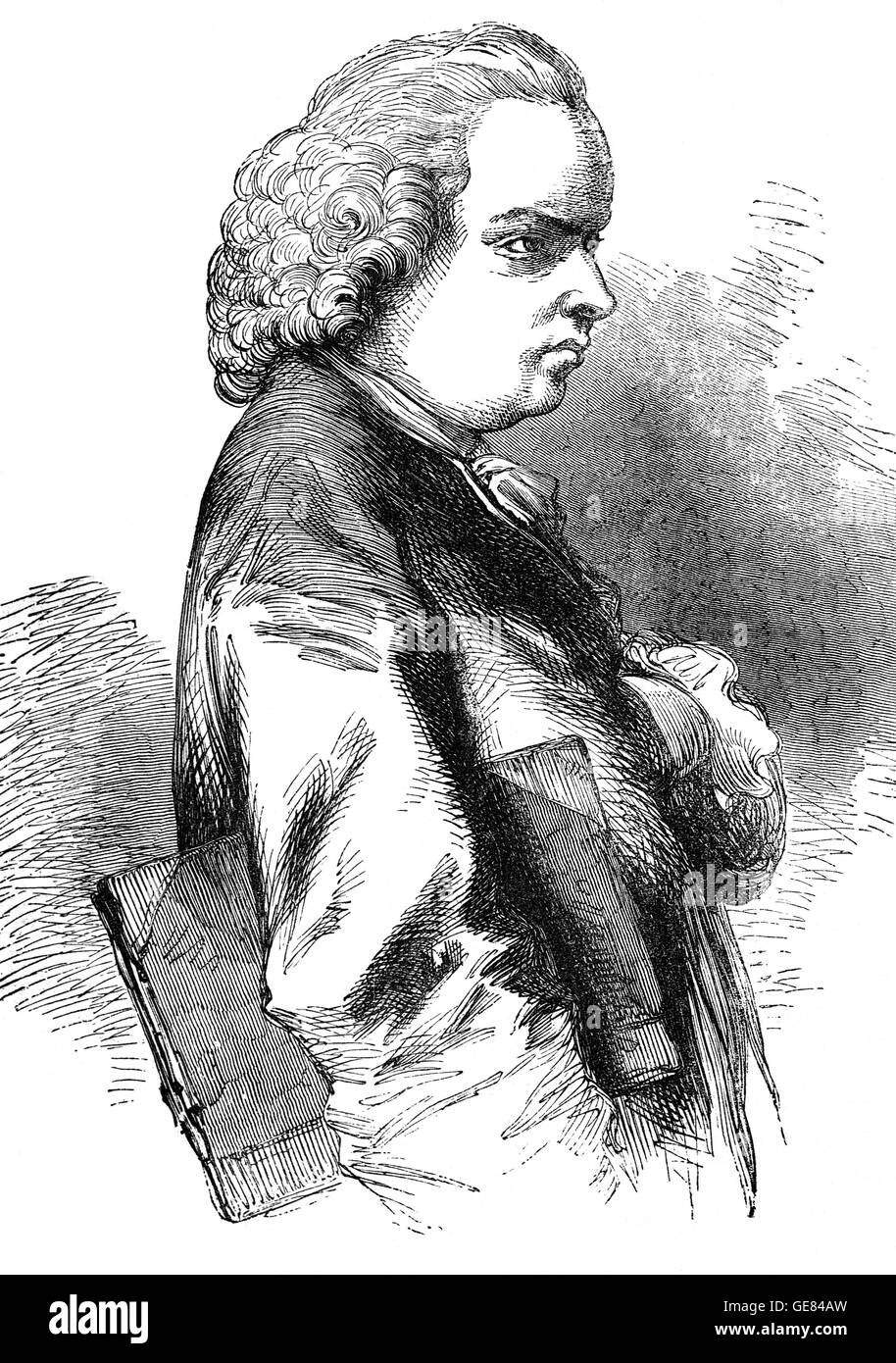 Oliver Goldsmith (1728 - 1774) était un romancier, dramaturge et poète, qui est surtout connu pour son roman Le vicaire de Wakefield (1766), son poème pastoral du village fantôme (1770), et ses pièces le Good-Natur'd Man (1768) et surtout, elle Stoops to Conquer (1771). Banque D'Images