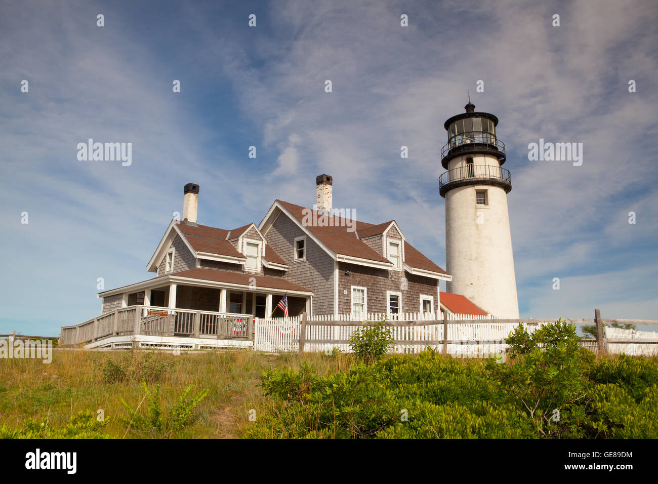 Le Highland Light (précédemment connu sous le nom de Cape Cod Light) est un phare sur le Cape Cod National Seashore à North Truro Banque D'Images