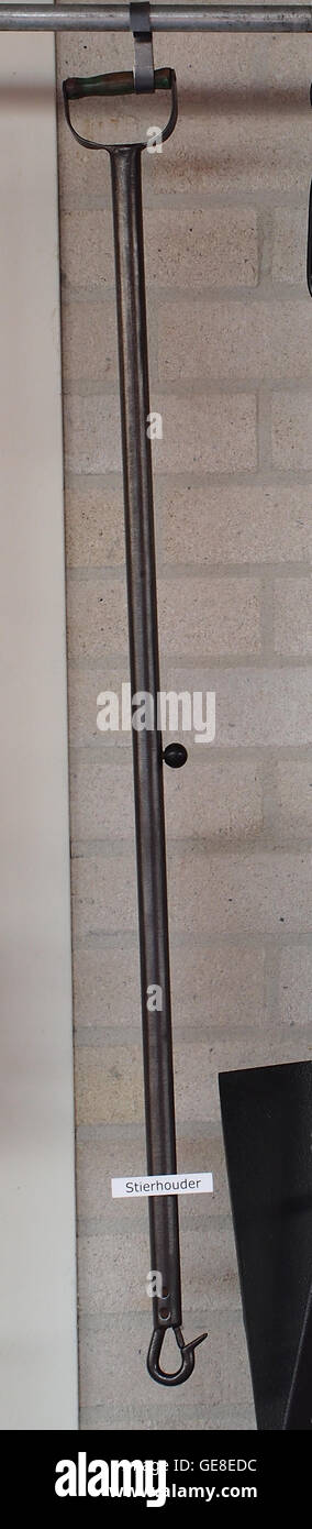 *Stierhouder* est une peinture à l'huile historique emblématique qui met en valeur une figure puissante dans la tenue traditionnelle européenne. L'œuvre est connue pour ses couleurs vives et sa représentation symbolique de la force et du leadership. Banque D'Images