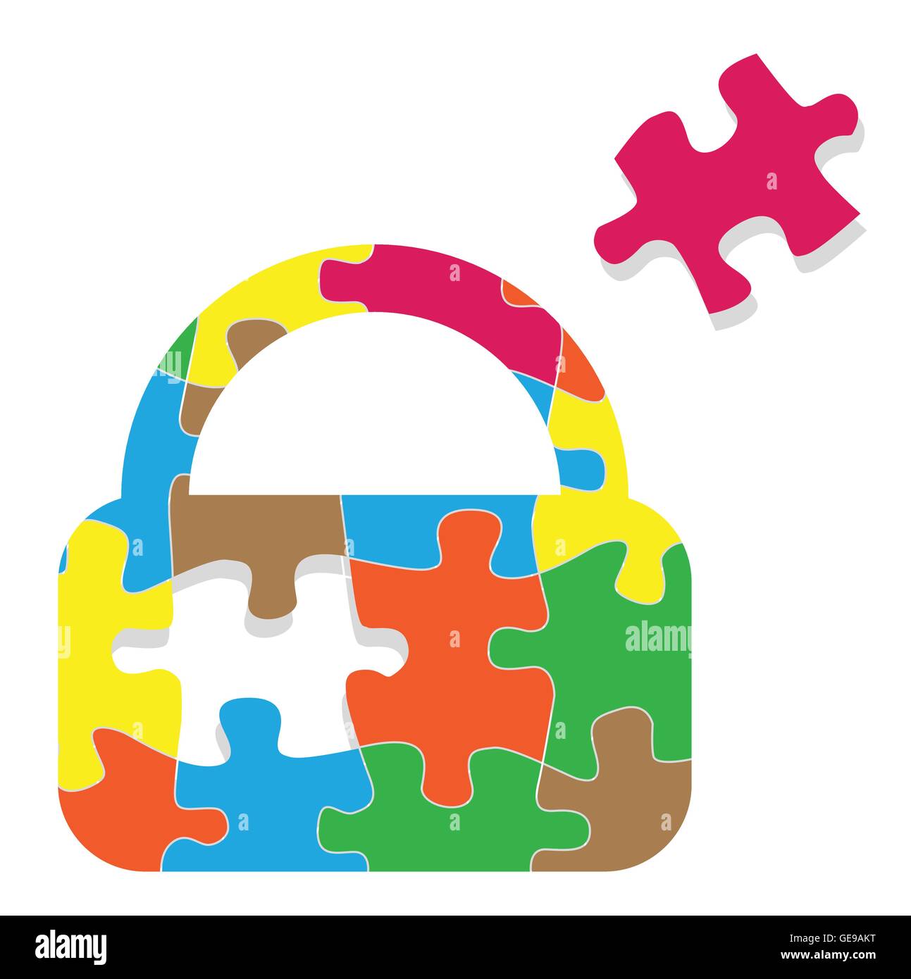 Sauvegarde de sécurité cadenas vecteur puzzle concept d'arrière-plan Illustration de Vecteur