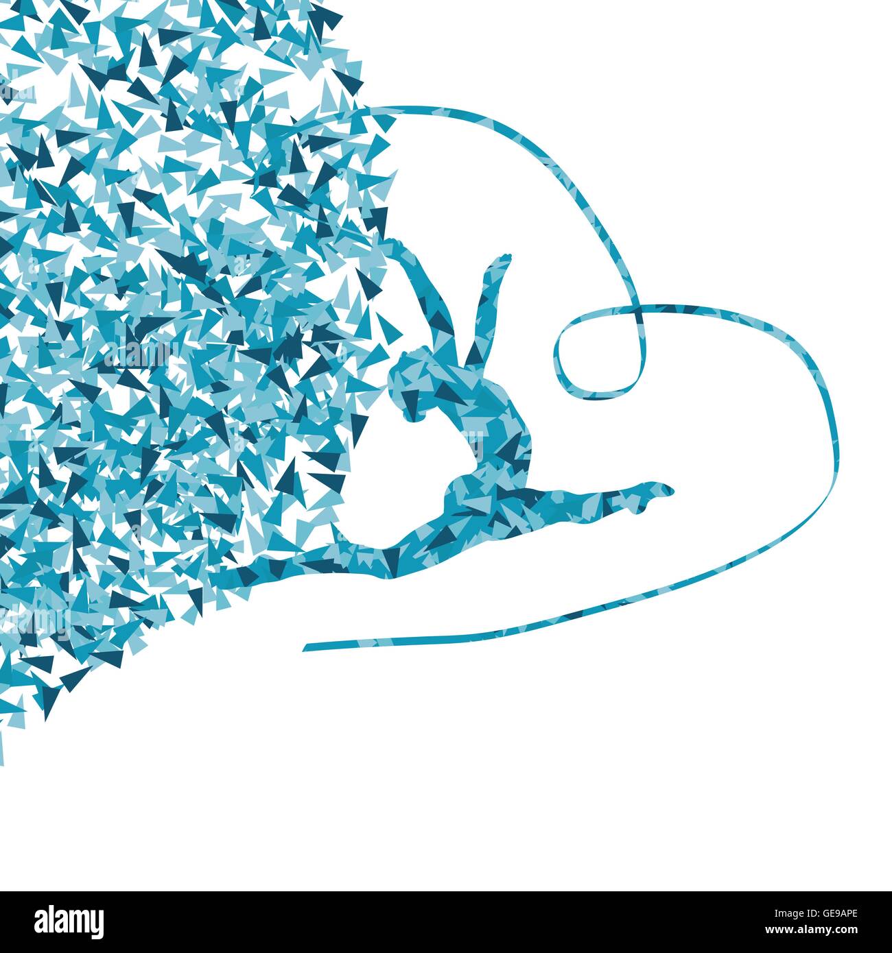 La gymnastique artistique avec ruban vector background concept pour poster Illustration de Vecteur