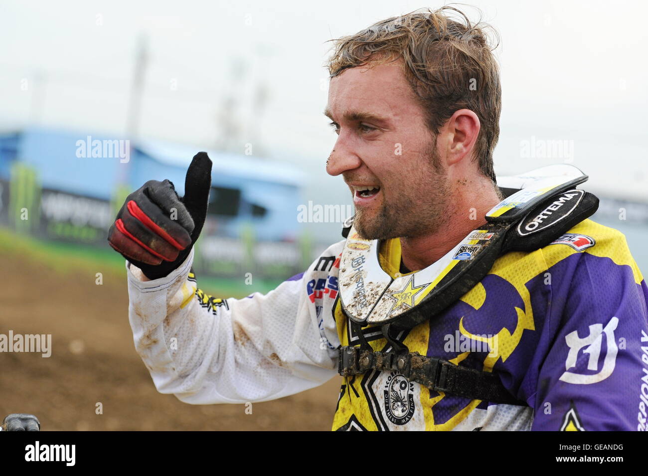 Loket, République tchèque. 24 juillet, 2016. Maximilian Nagl (GER) a remporté la deuxième course, Grand Prix MXGP, Loket, région de Sokolov, République tchèque, le dimanche, 24 juillet, 2016. © Pavel Nemecek/CTK Photo/Alamy Live News Banque D'Images