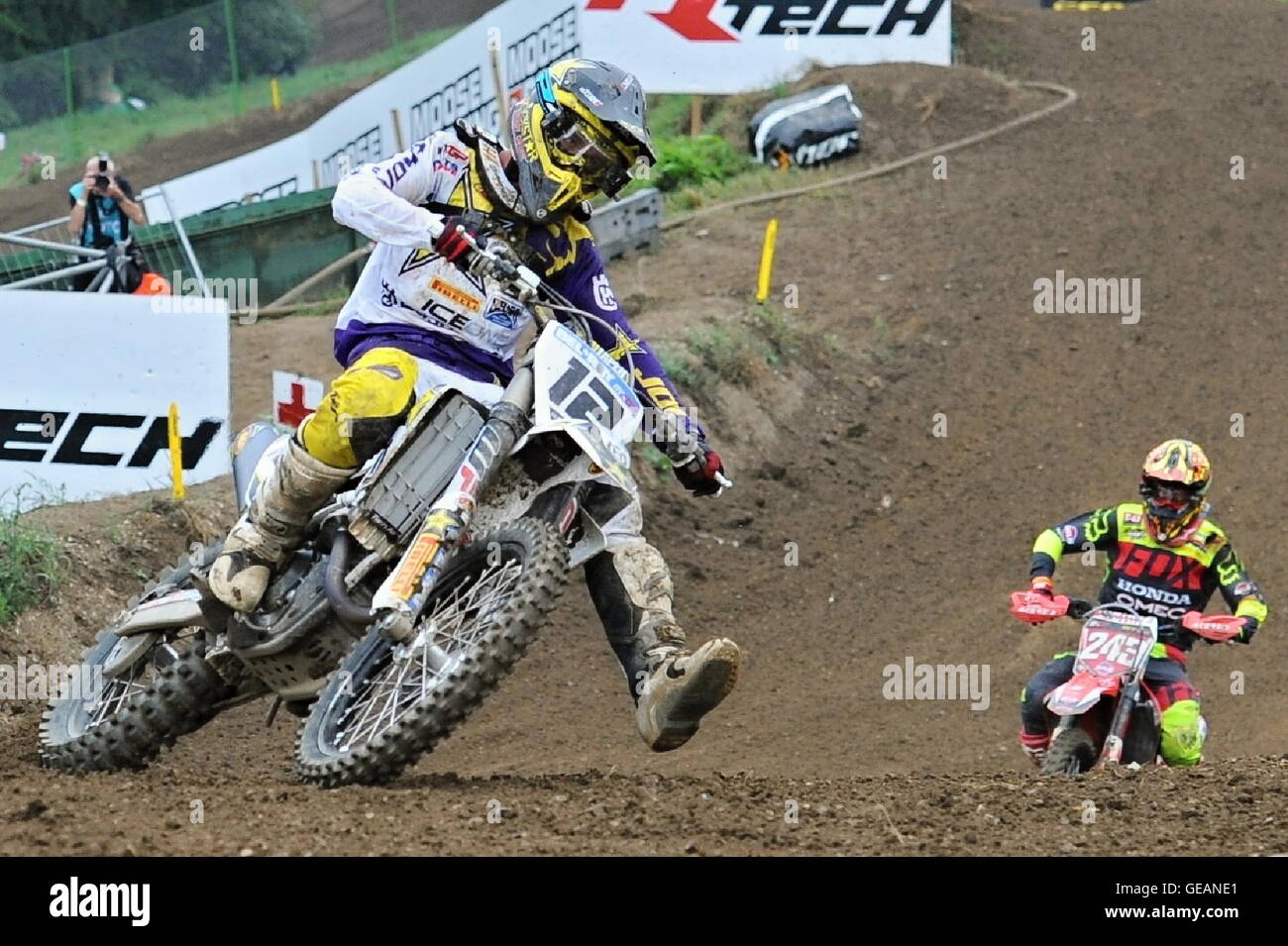 Loket, République tchèque. 24 juillet, 2016. Maximilian Nagl (GER) a remporté la deuxième course, Grand Prix MXGP, Loket, région de Sokolov, République tchèque, le dimanche, 24 juillet, 2016. © Pavel Nemecek/CTK Photo/Alamy Live News Banque D'Images