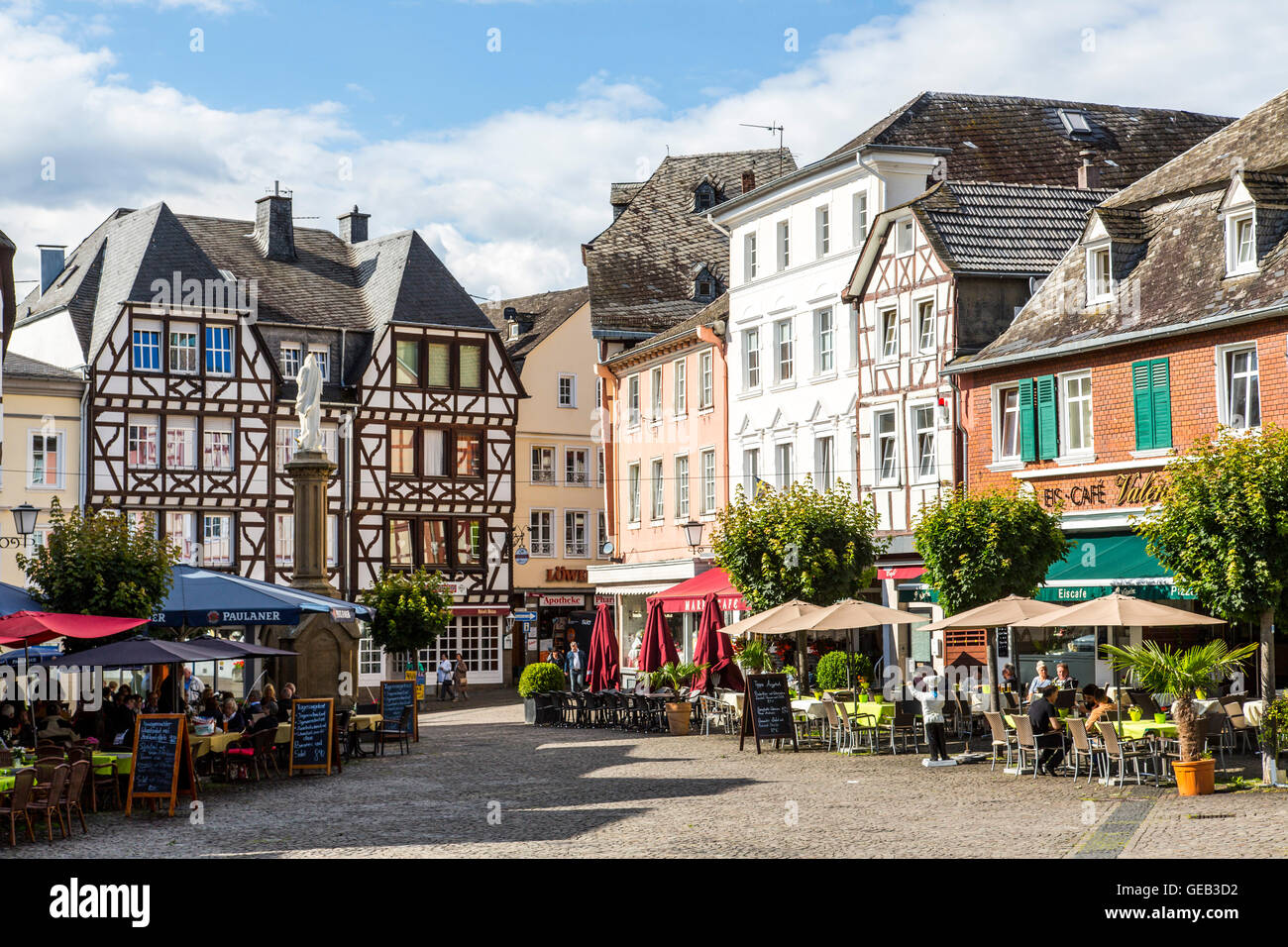 Centre historique de la vieille ville de Linz, dans la vallée du Rhin, l'Allemagne, Banque D'Images
