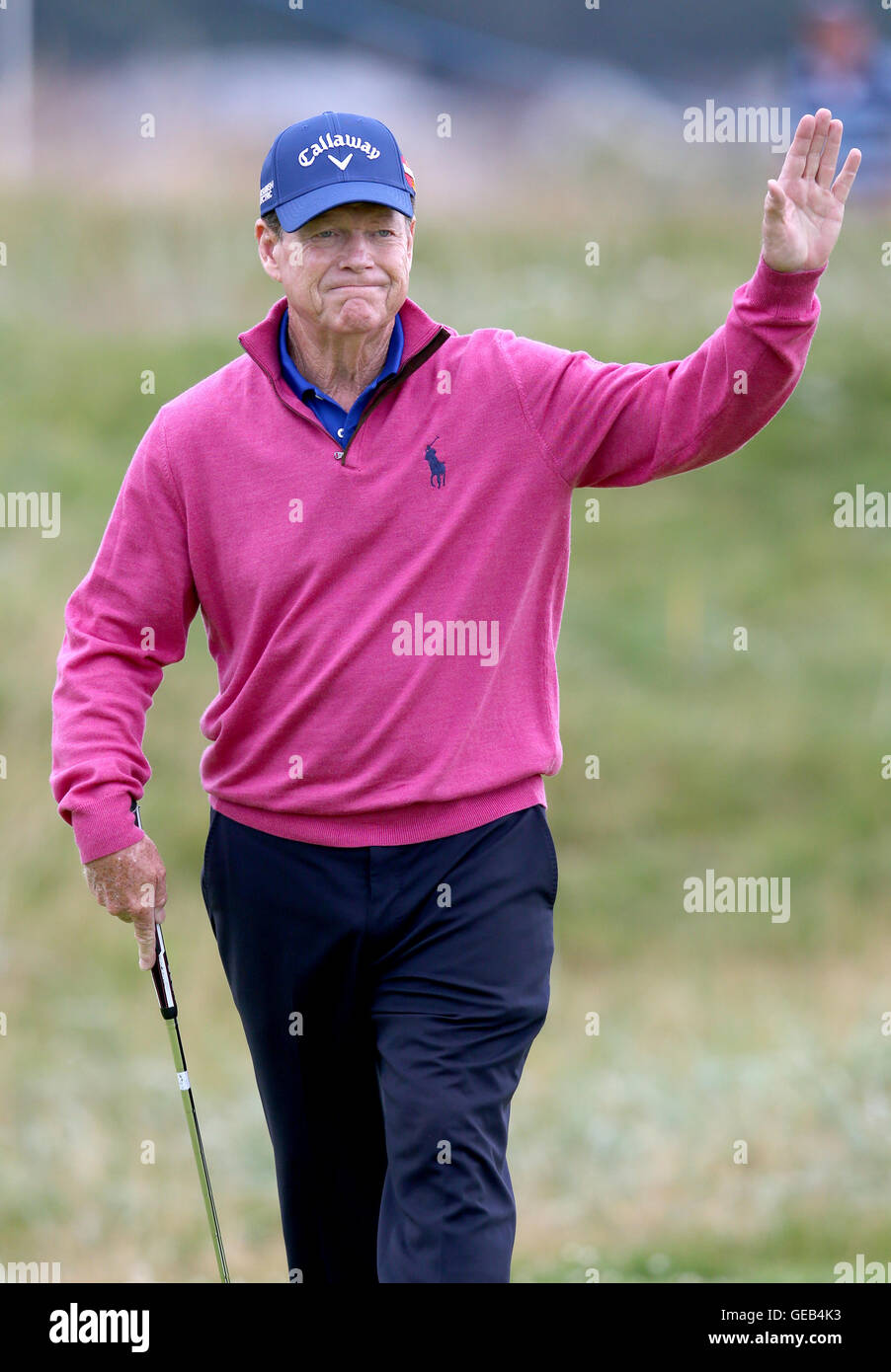 USA's Tom Watson sur la 1ère journée verte pendant quatre des 2016 Championnat senior à Carnoustie Golf Links. Banque D'Images