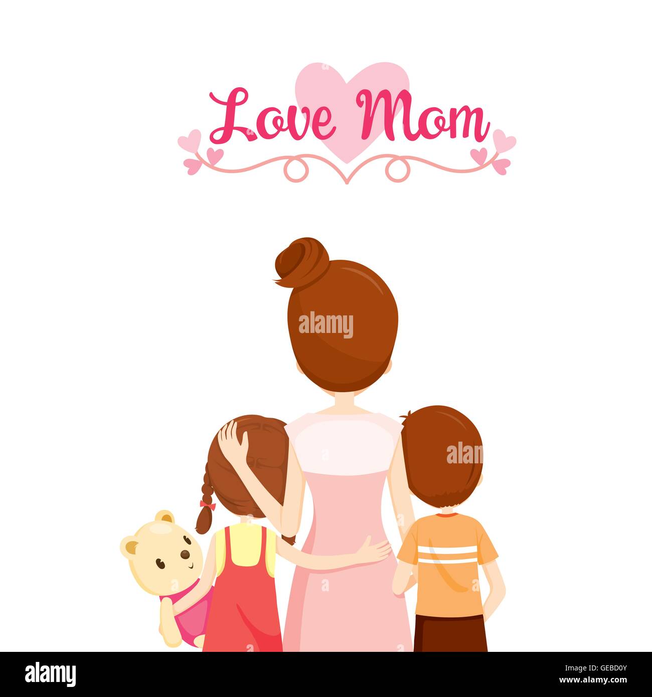 La mère, le Fils et Fille serrant ensemble, famille, enlacés, s'étreindre,  Parent, Enfant, Amour, relation Image Vectorielle Stock - Alamy