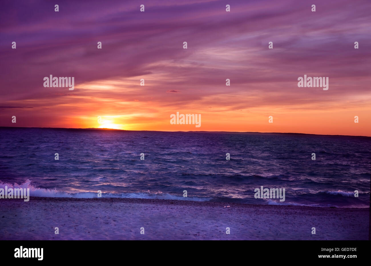 Coucher du soleil à Menemsha sur Martha's Vineyard dans le Massachusetts Banque D'Images