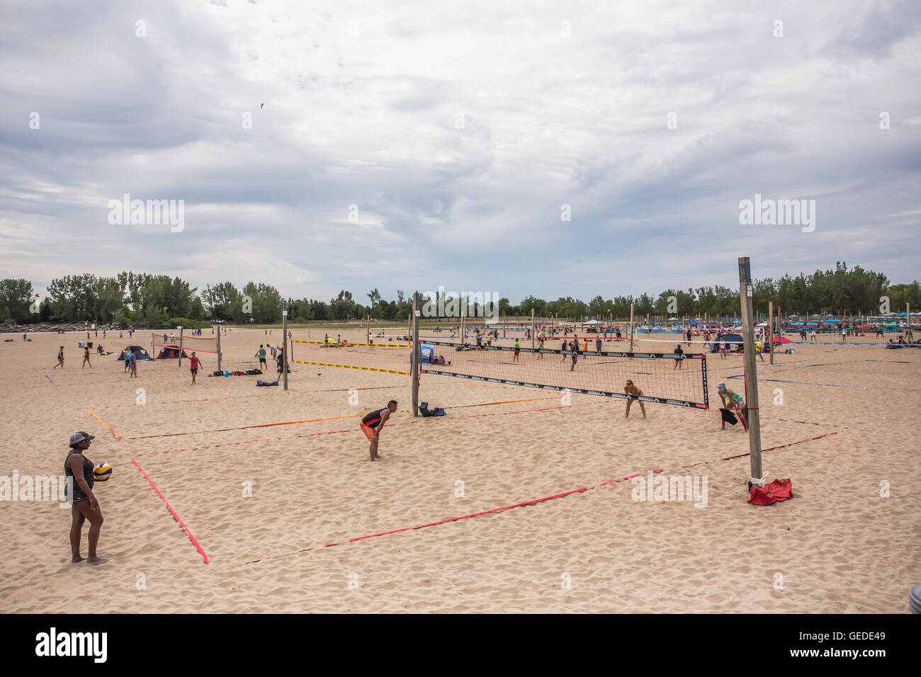Joueur de volley-ball de plage Woodbine à Toronto Banque D'Images