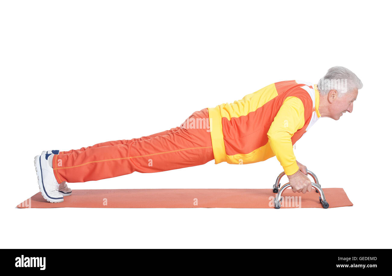 Senior man exercising Banque D'Images