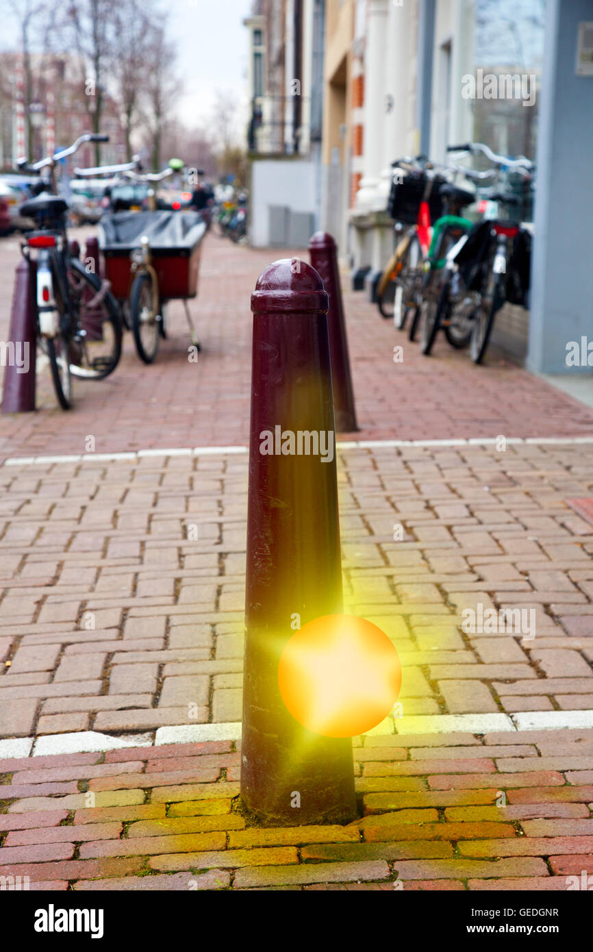 Explosion d'une balle sur rue d Amsterdam, Pays-Bas Banque D'Images