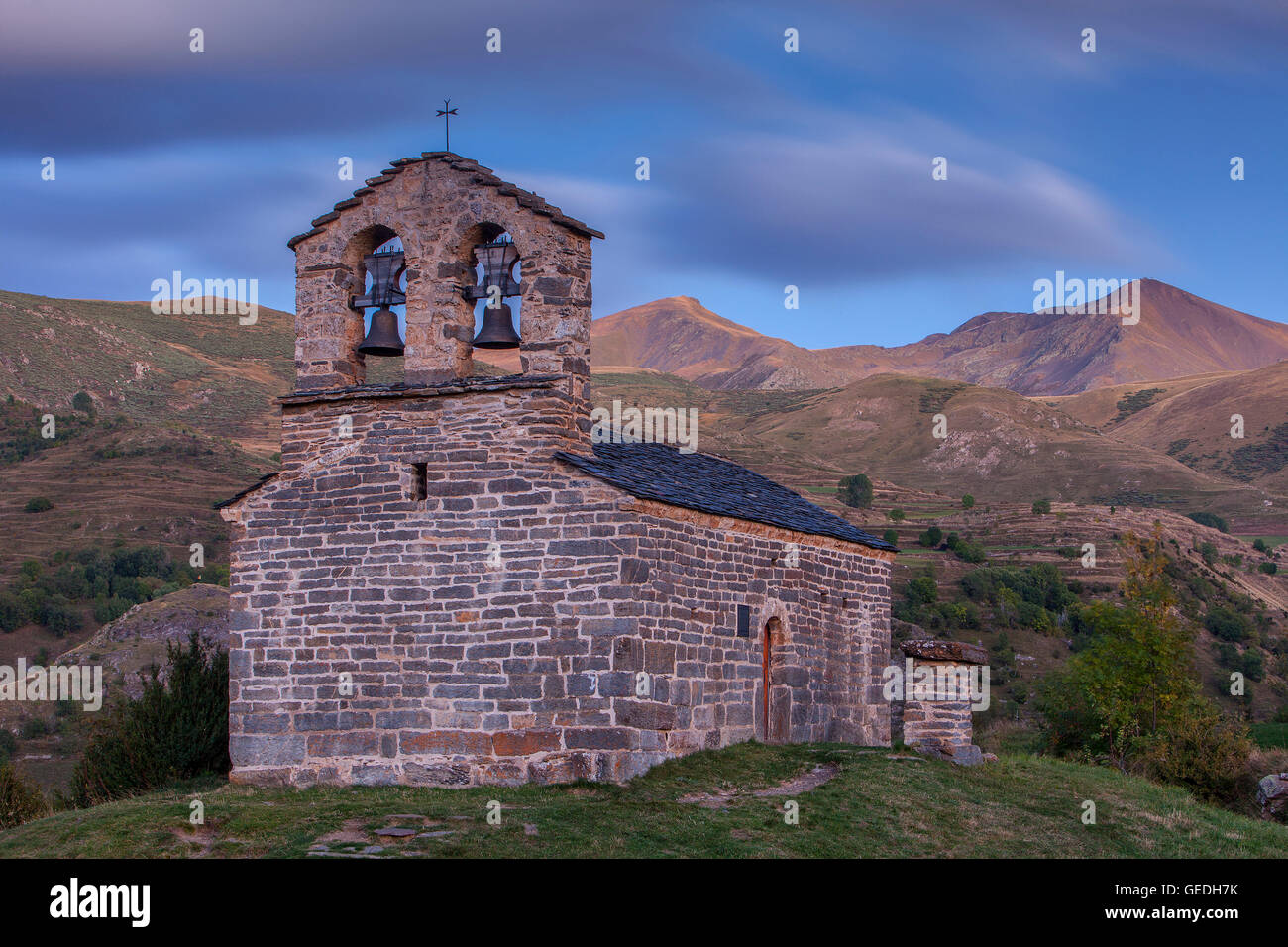 Ermitage de Sant Quirç.chapelle romane.Durro.Boí.Lleida province. La Catalogne. Espagne Banque D'Images